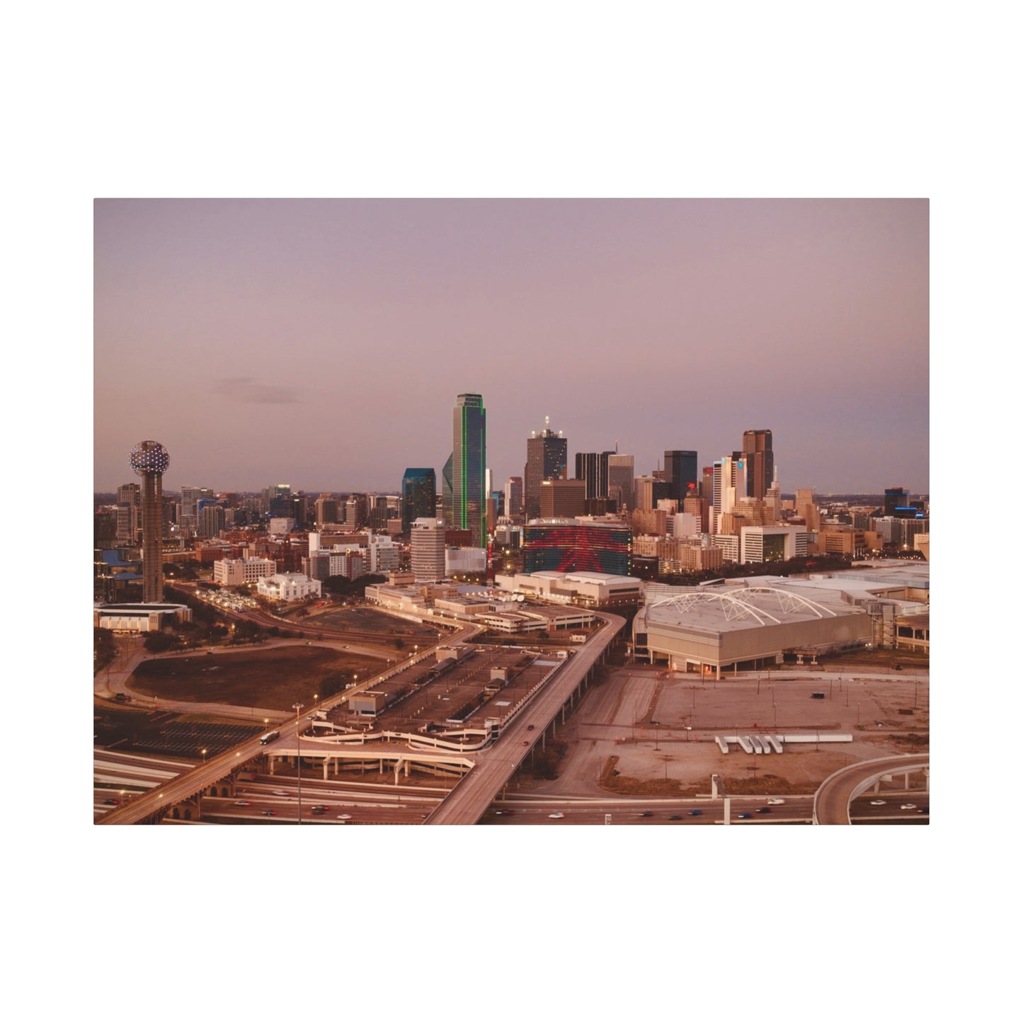 Inner Dallas Skyline Matte Canvas