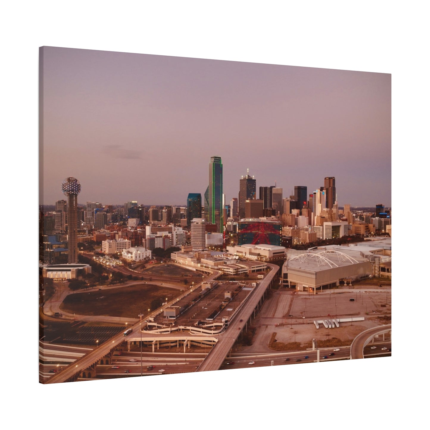 Inner Dallas Skyline Matte Canvas