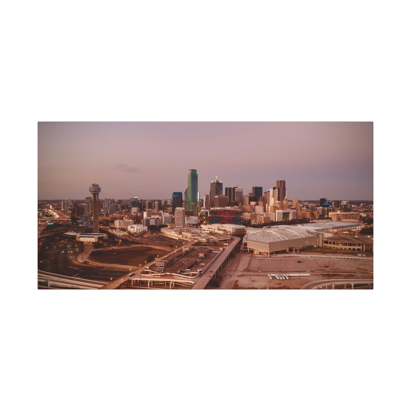 Inner Dallas Skyline Matte Canvas
