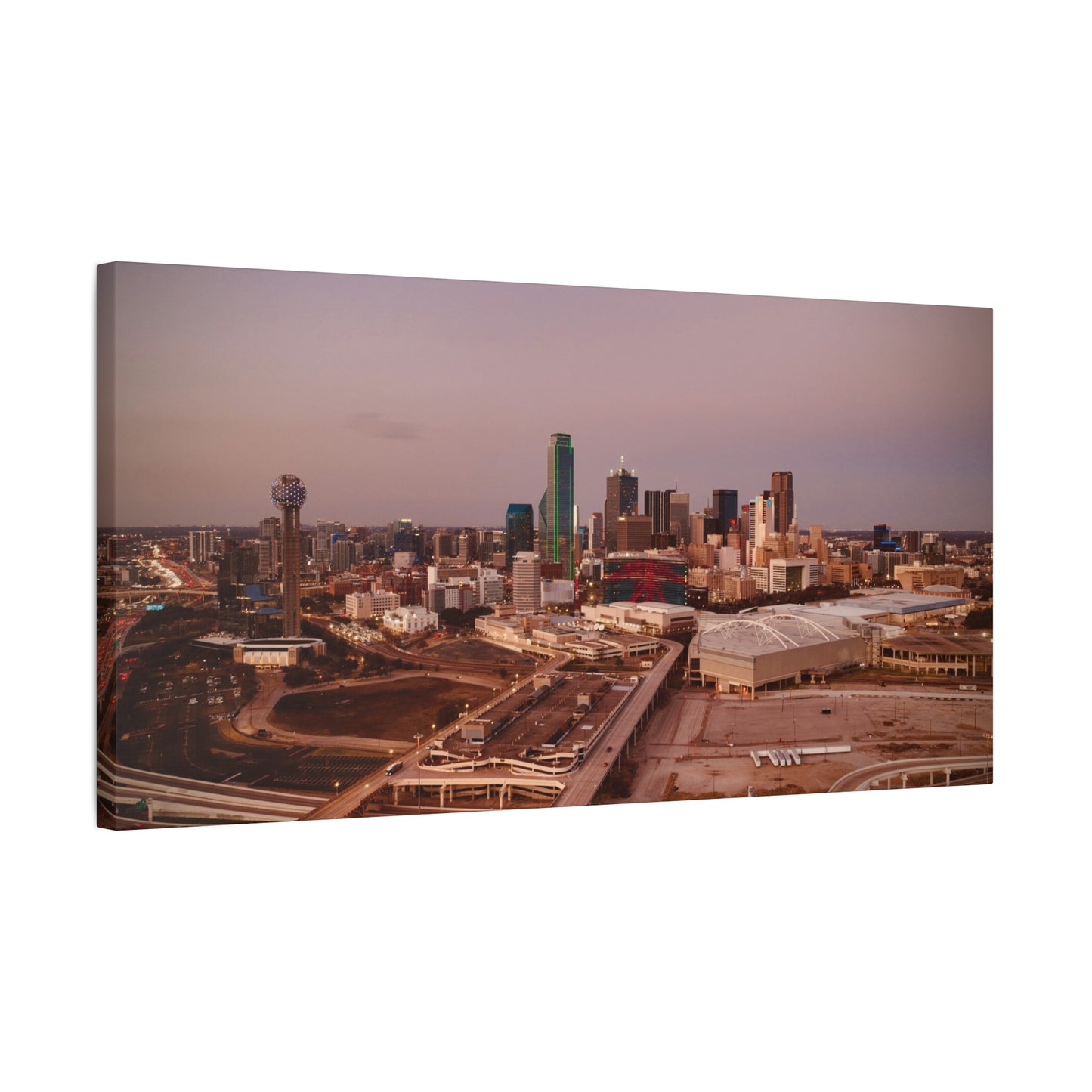 Inner Dallas Skyline Matte Canvas