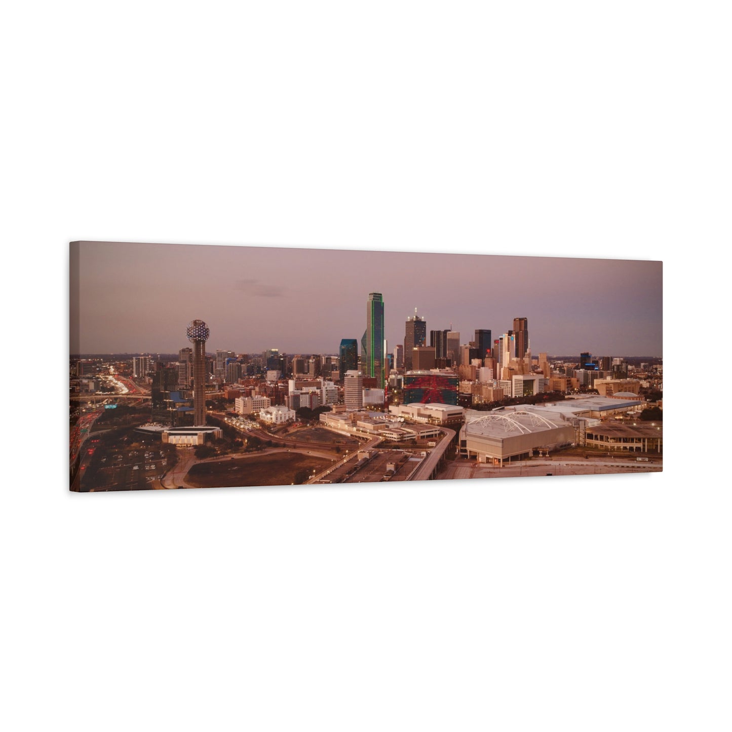 Inner Dallas Skyline Matte Canvas