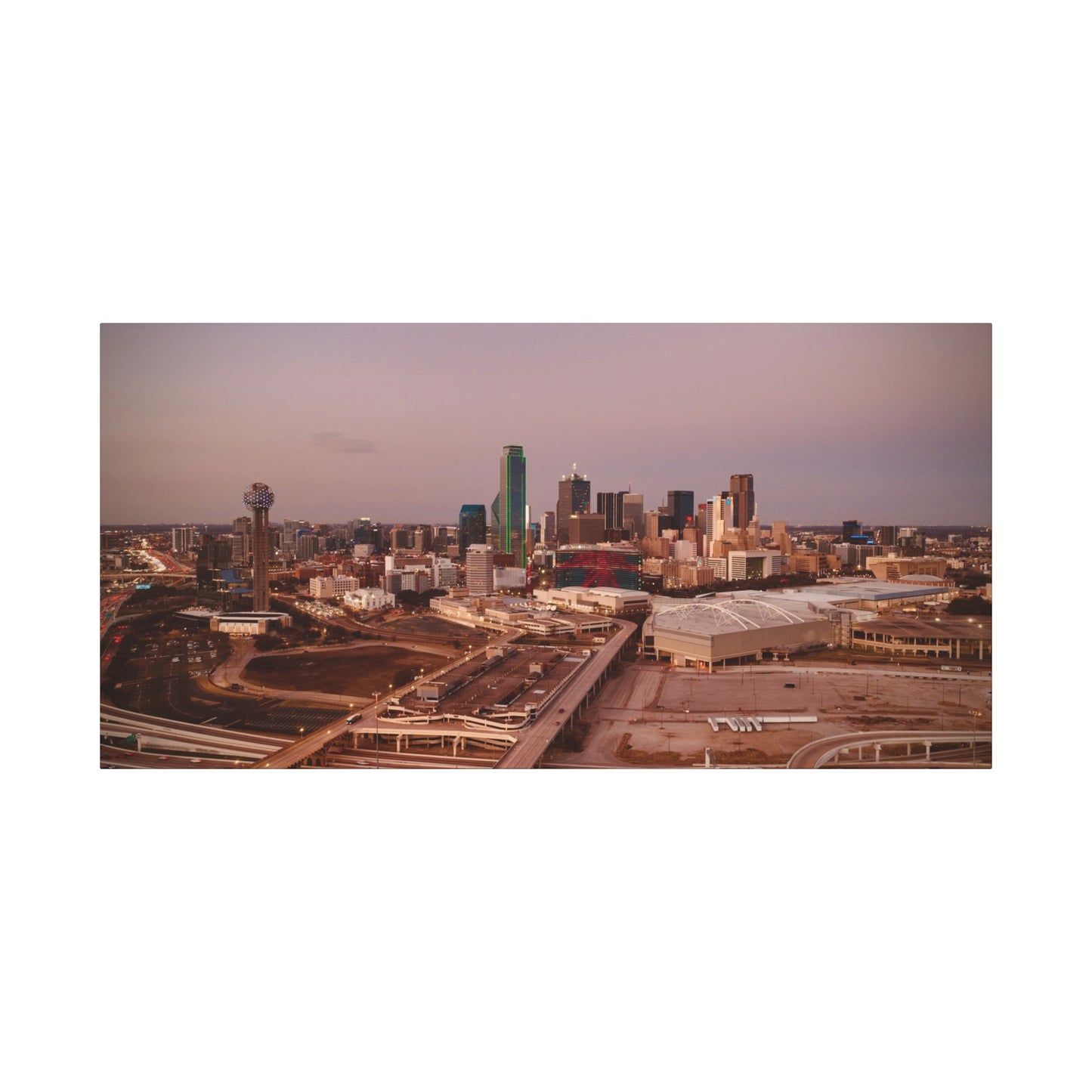 Inner Dallas Skyline Matte Canvas