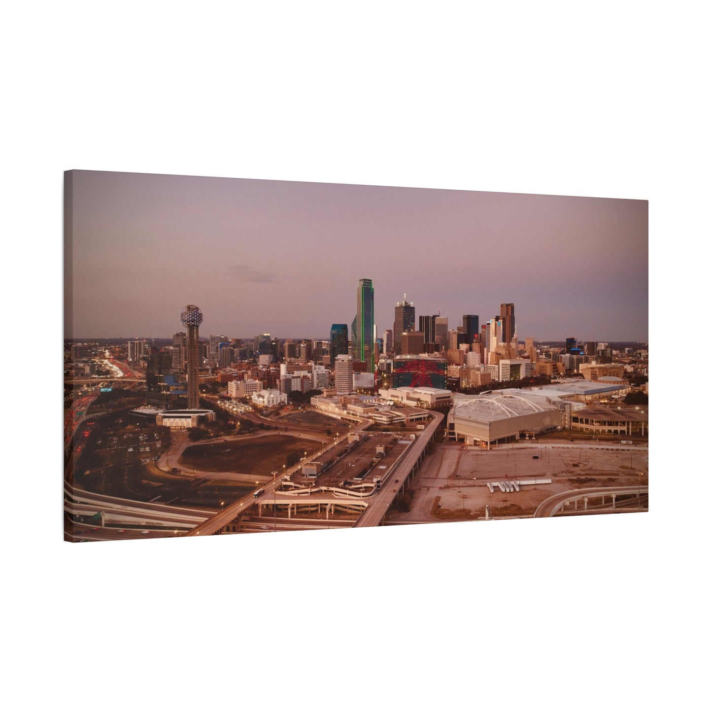 Inner Dallas Skyline Matte Canvas
