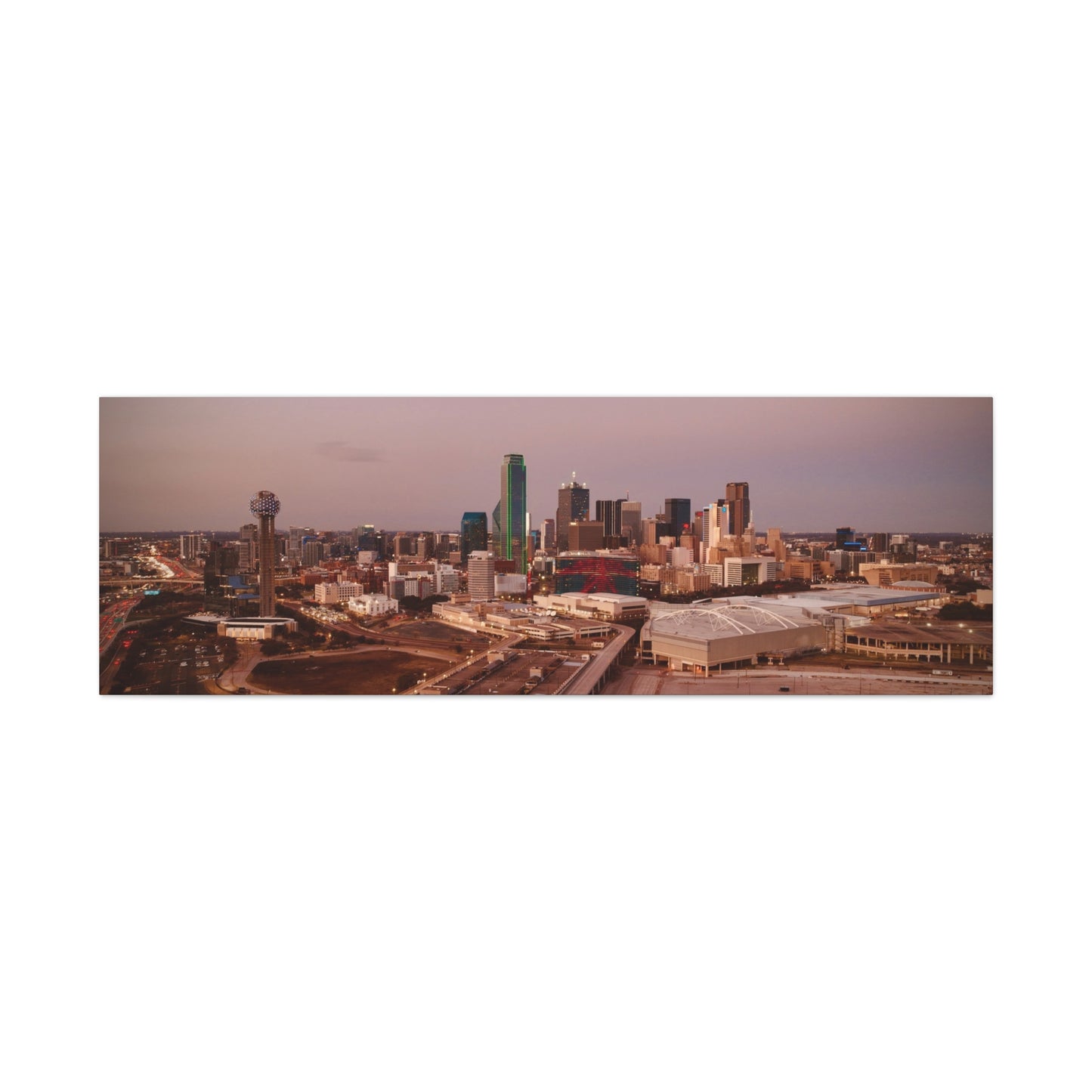 Inner Dallas Skyline Matte Canvas