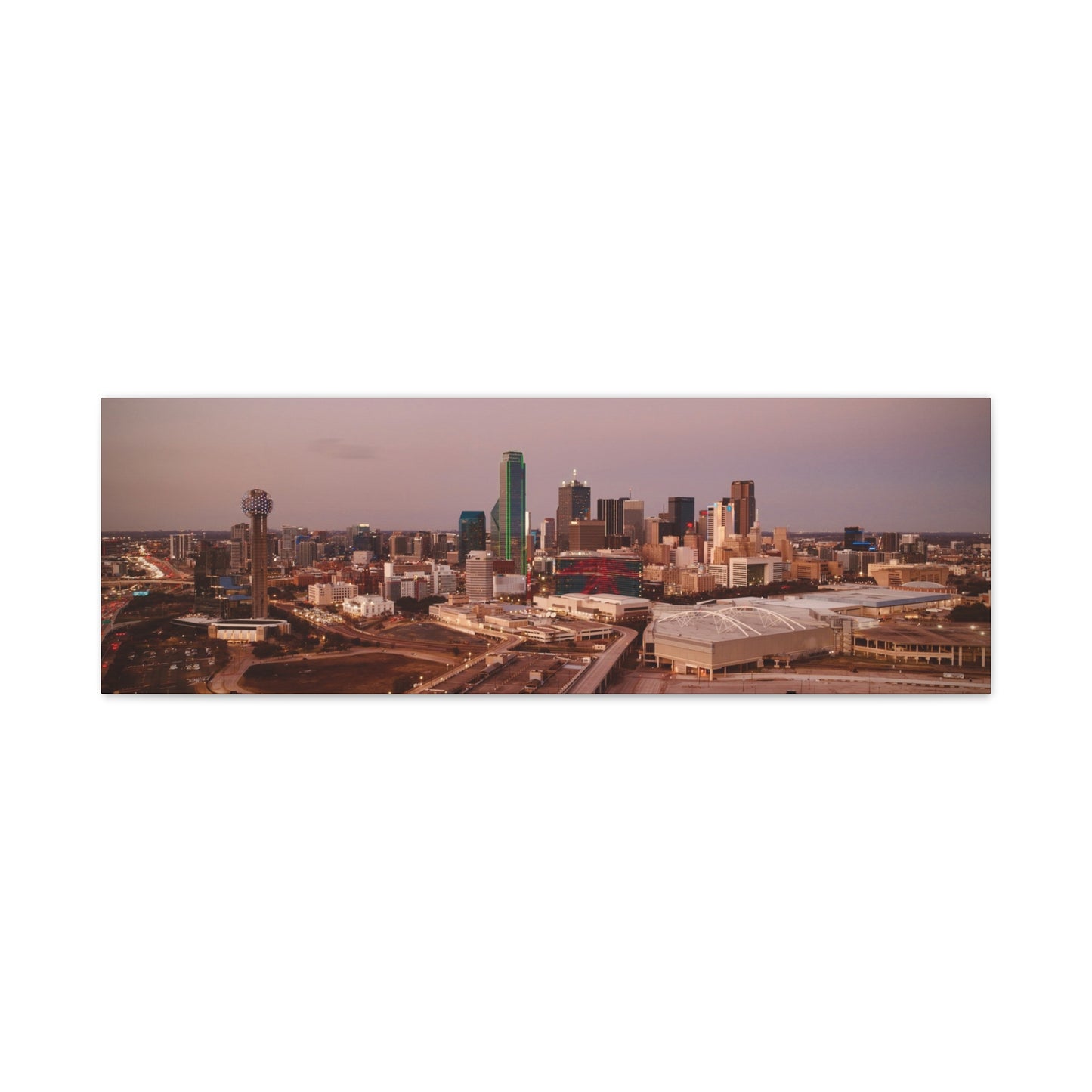 Inner Dallas Skyline Matte Canvas
