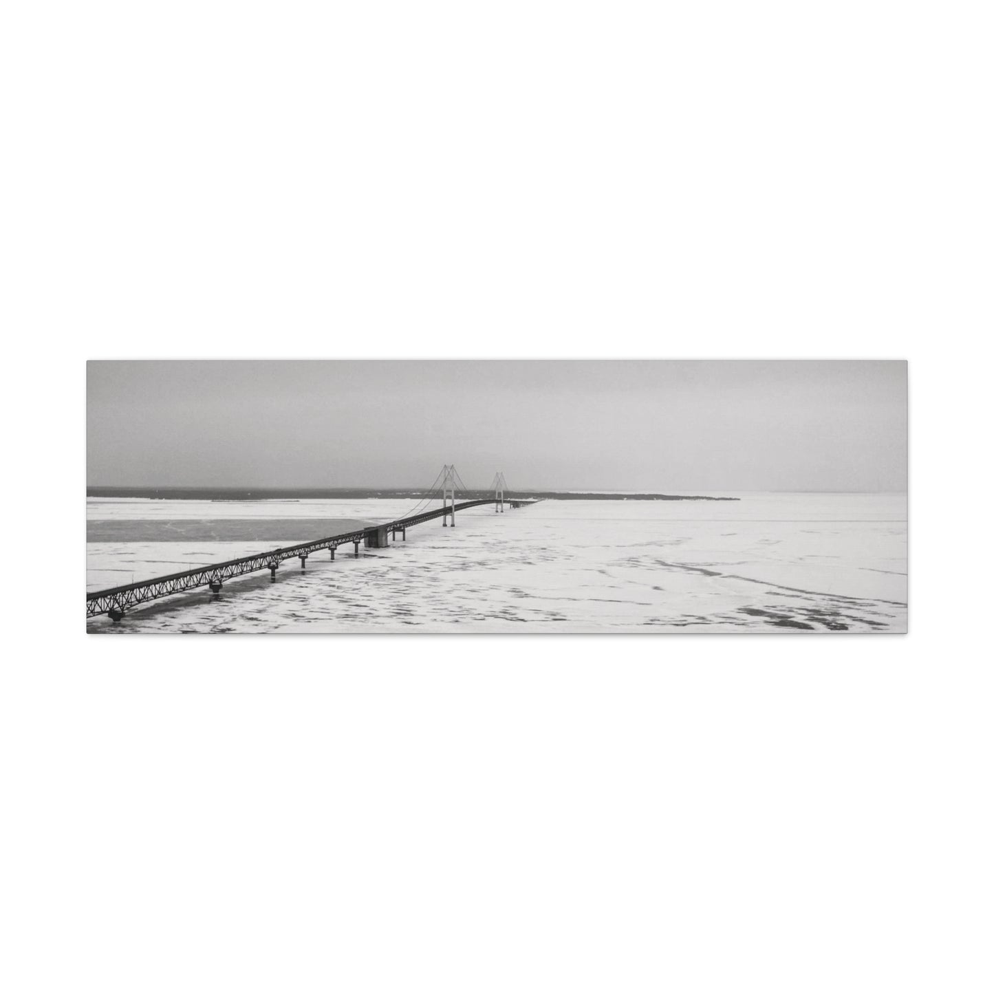 Black and White Mackinaw Bridge