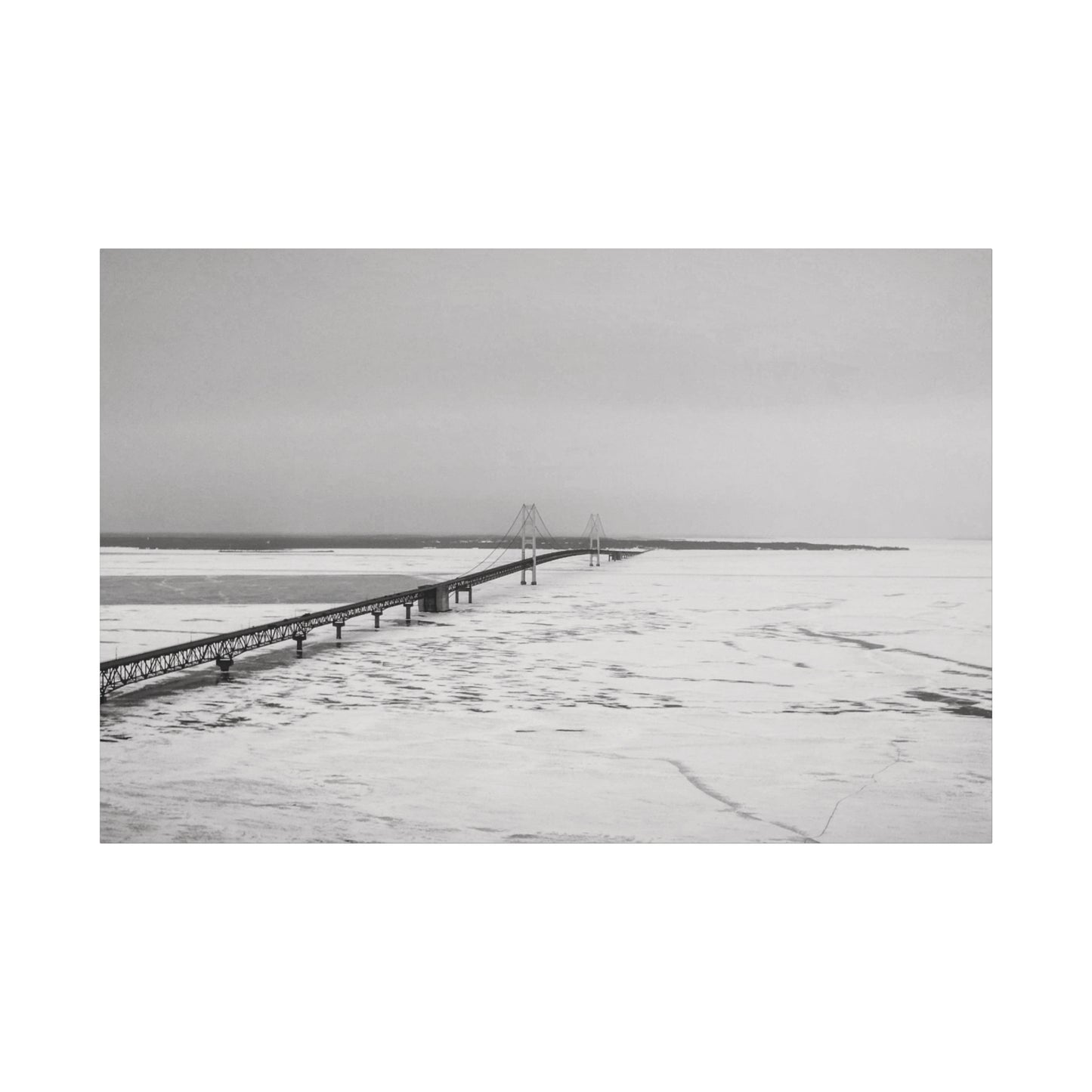 Black and White Mackinaw Bridge