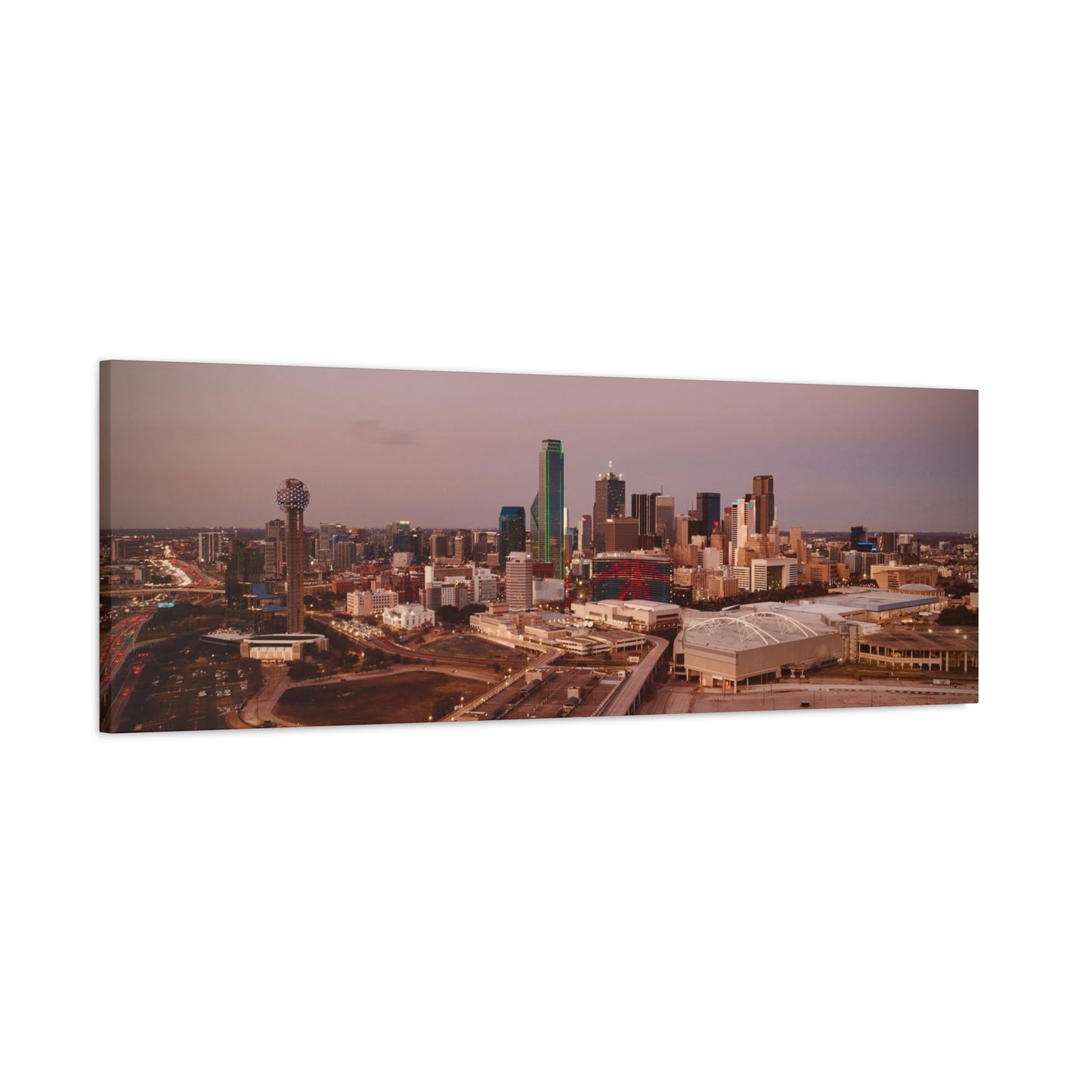 Inner Dallas Skyline Matte Canvas