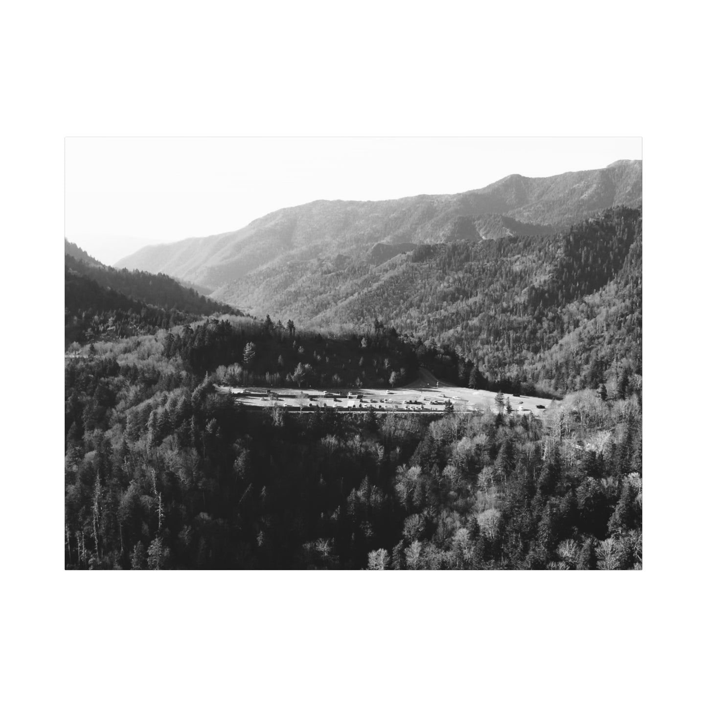 Black and White " Smokey Mountains" Landscape Canvas