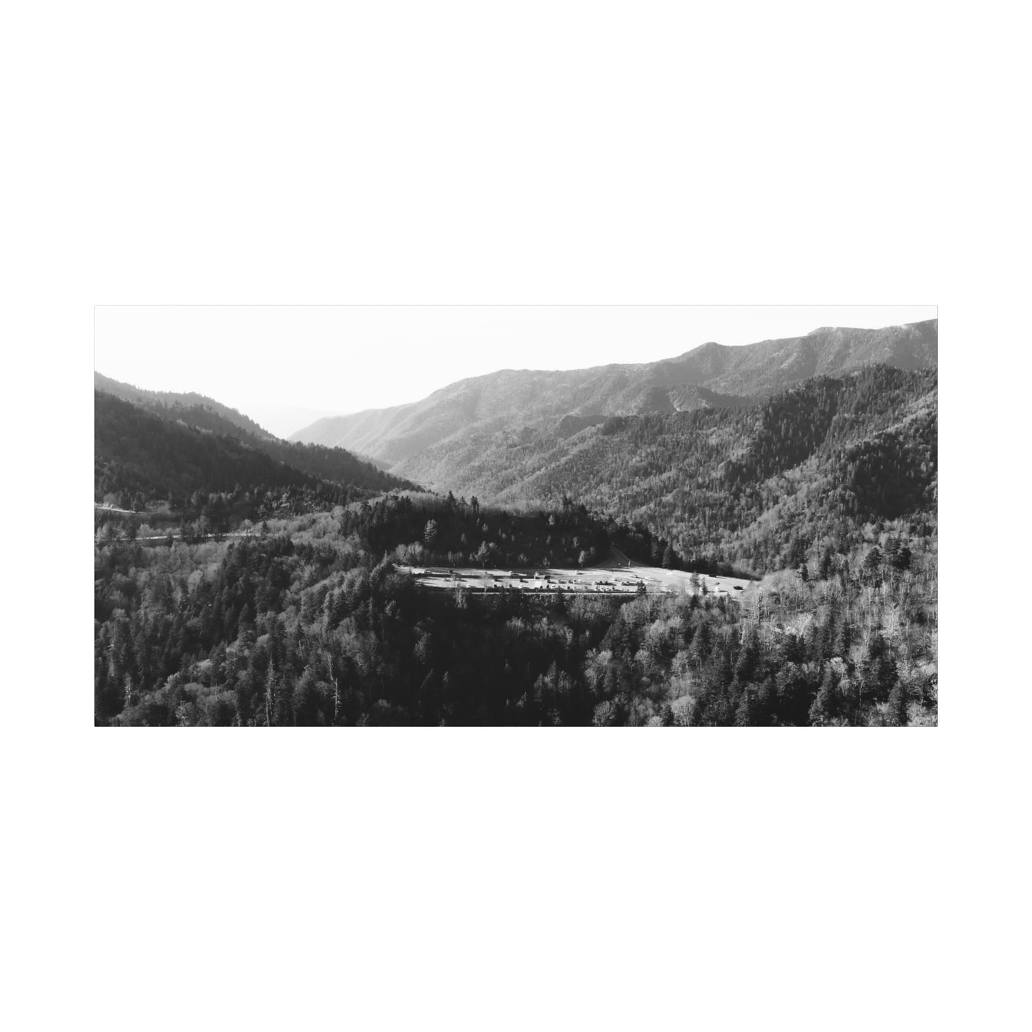 Black and White " Smokey Mountains" Landscape Canvas