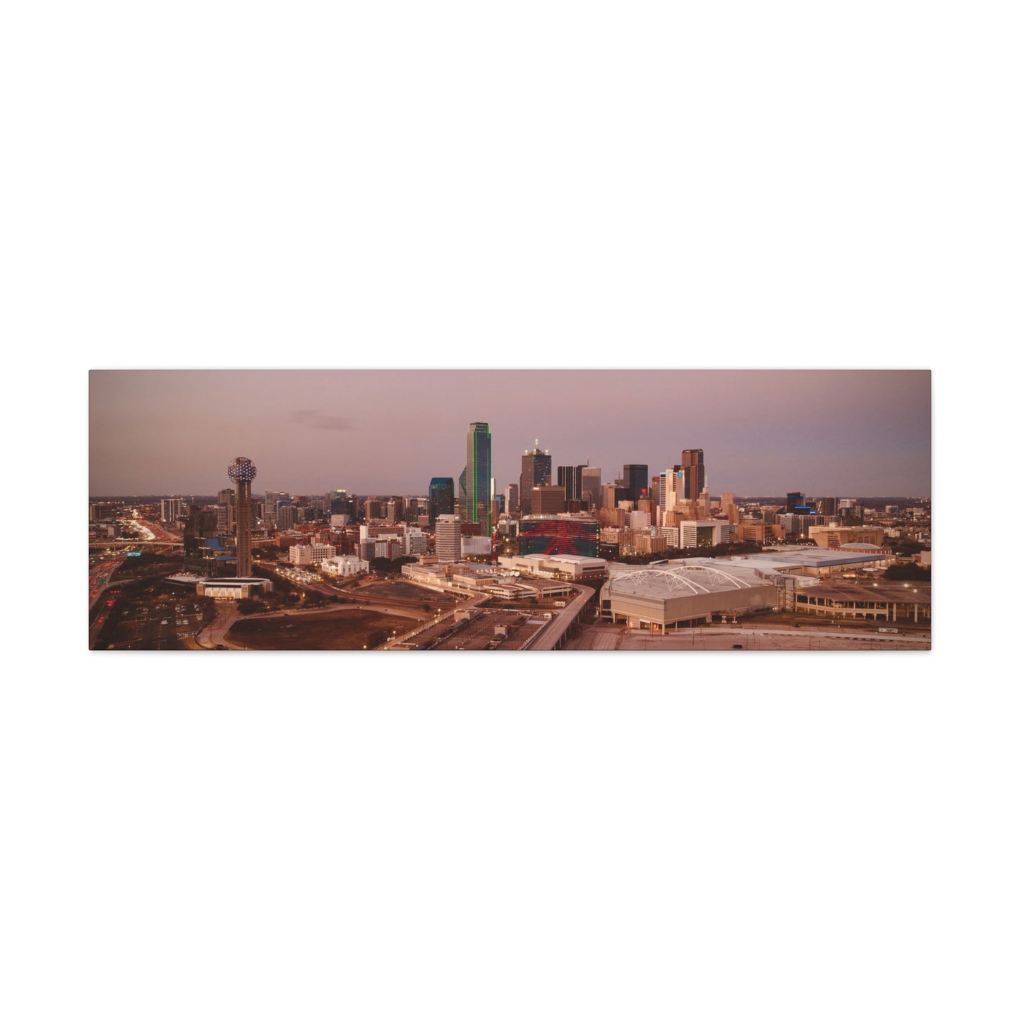 Inner Dallas Skyline Matte Canvas