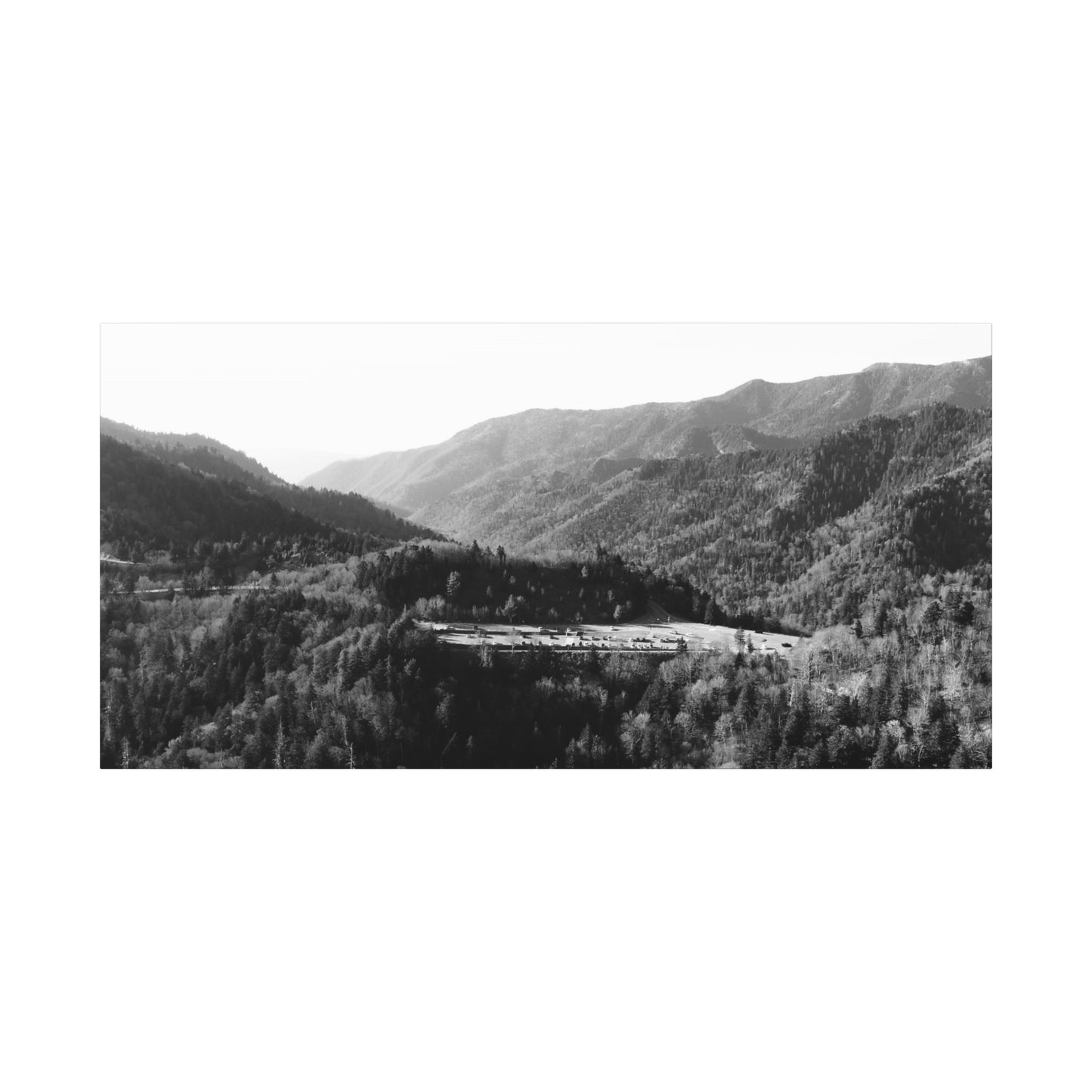 Black and White " Smokey Mountains" Landscape Canvas