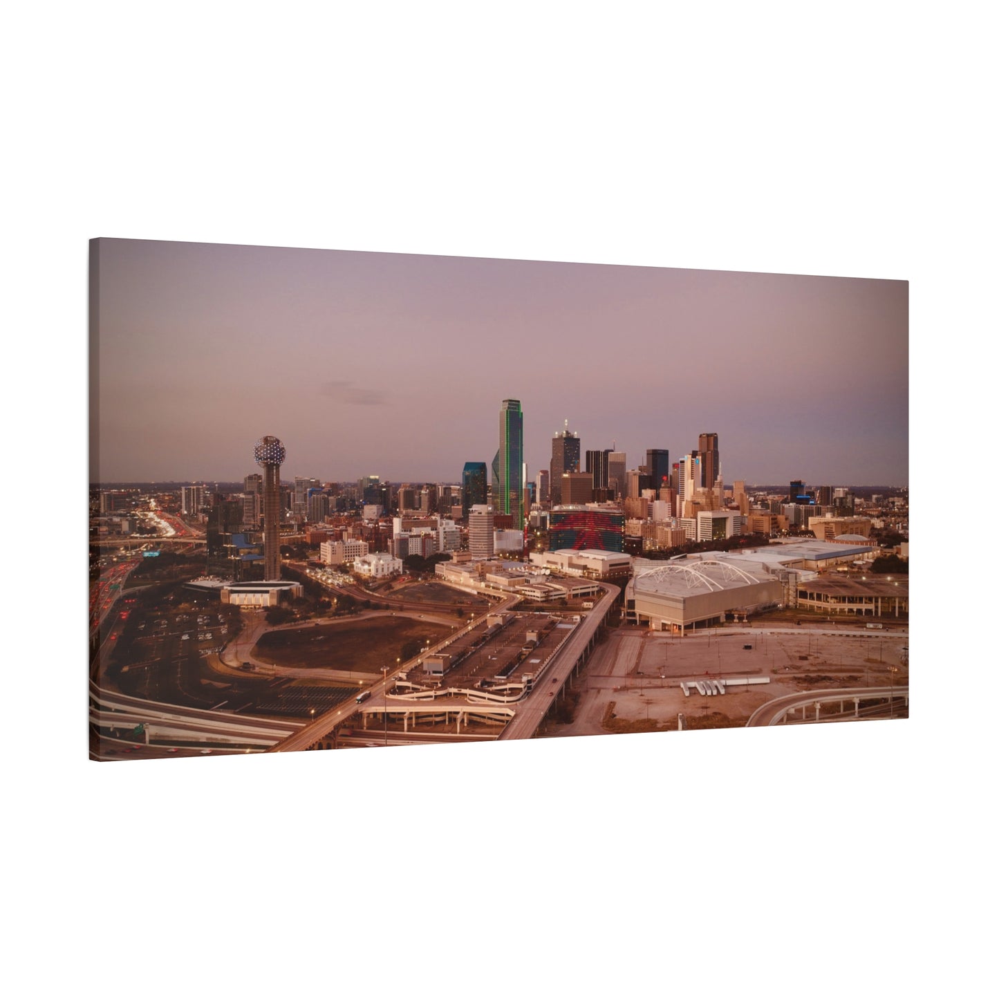 Inner Dallas Skyline Matte Canvas