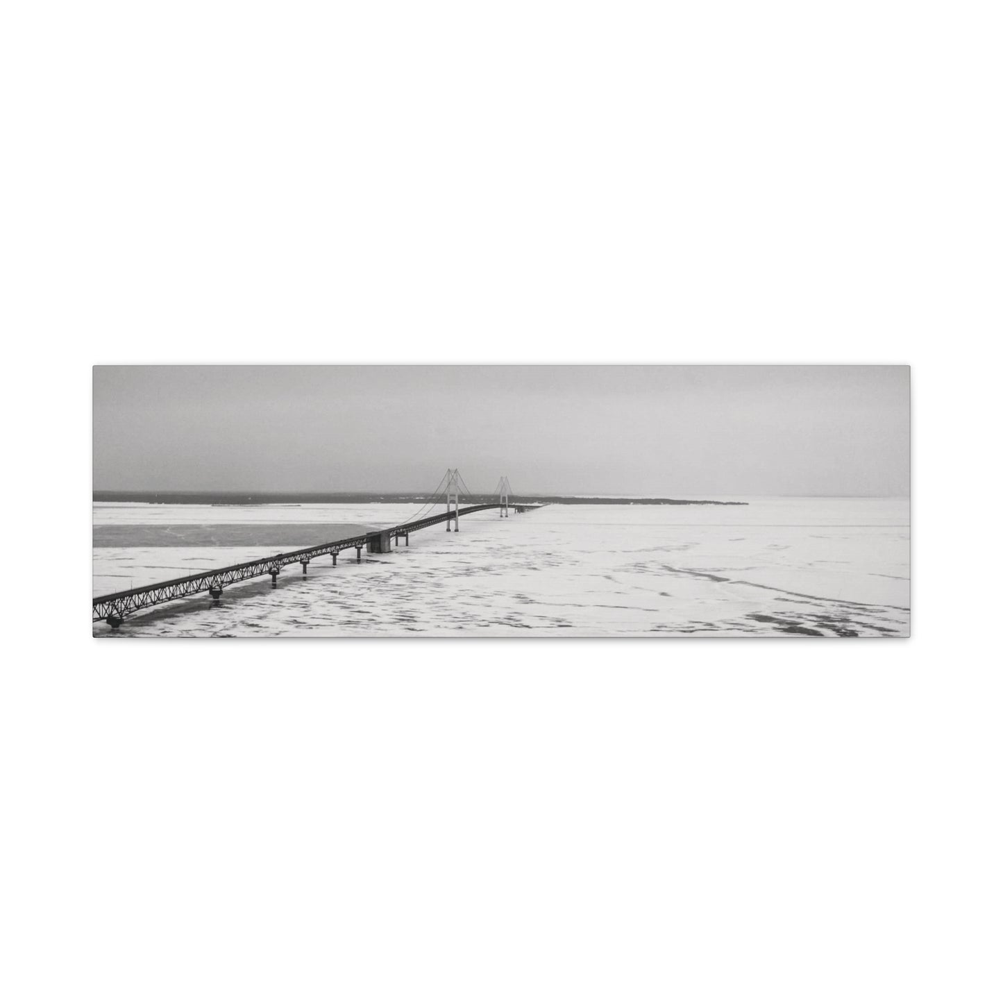 Black and White Mackinaw Bridge